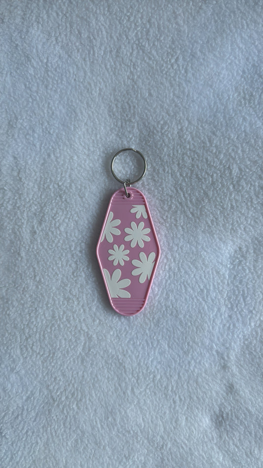White Floral - Motel Keychain