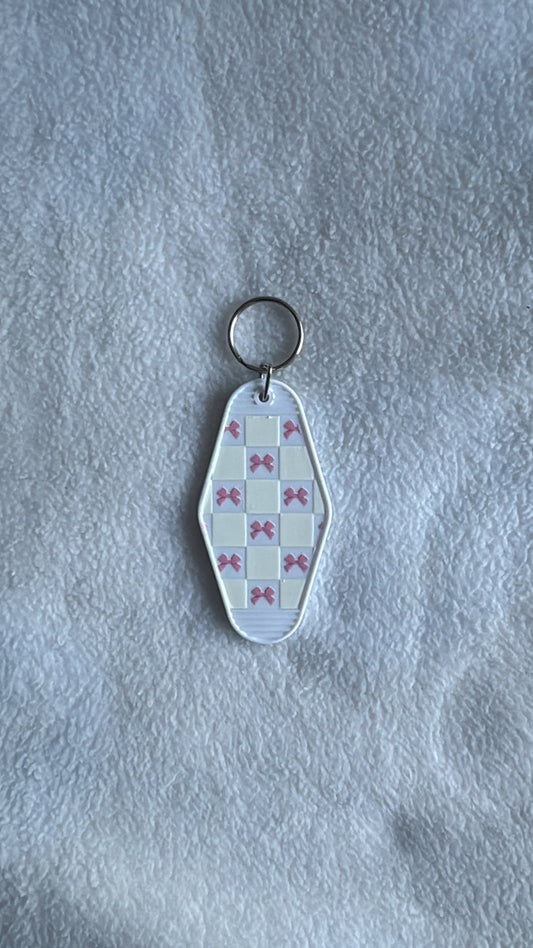 Bow Checker Print - Motel Keychain